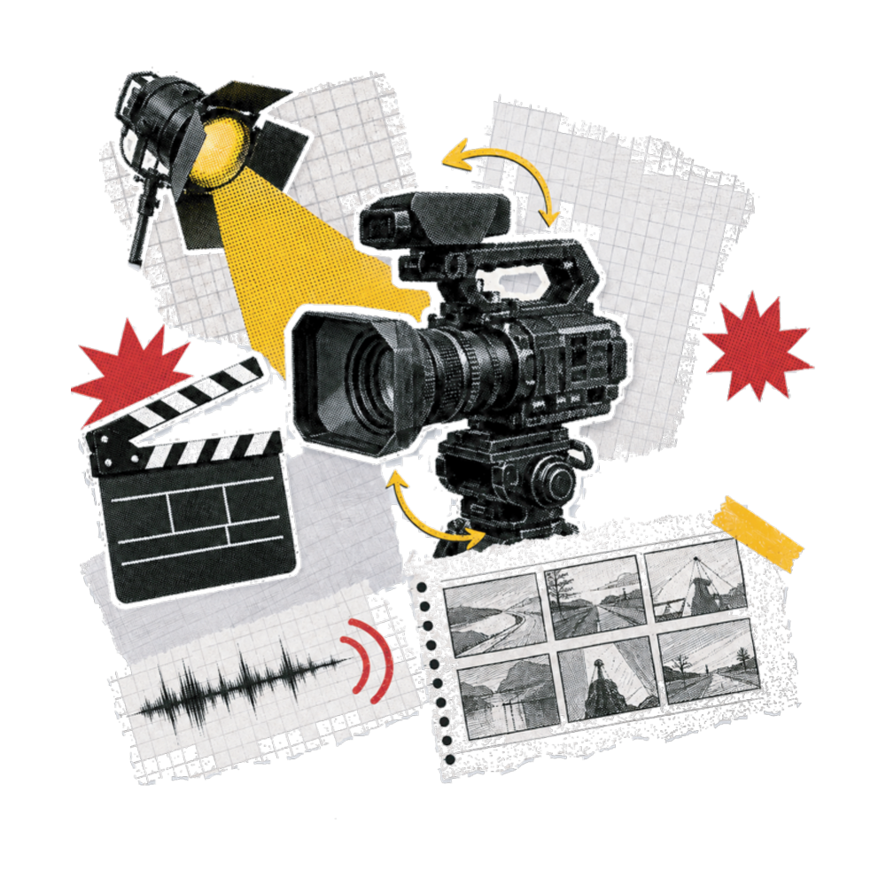Matériel audiovisuel : caméra, projecteur, casque et logiciels de montage